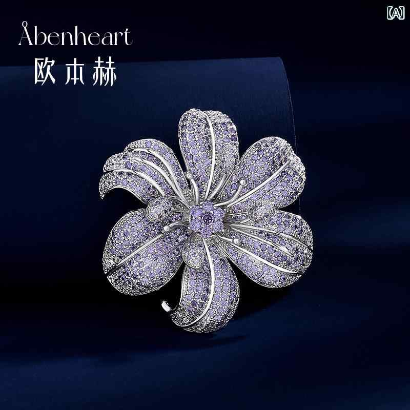 ブローチ レディース コサージュ デンマーク アベン ハート ユリ ブローチ エレガントな 女性 精巧の 高級 ピン ギフト