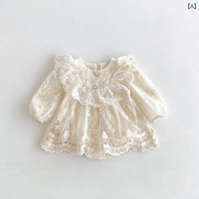 ベビー かわいい ドレス ベビー 服 秋服 おしゃれな 宮殿 風の ラップ ドレス 女の子 新生児 百日 齢 ..