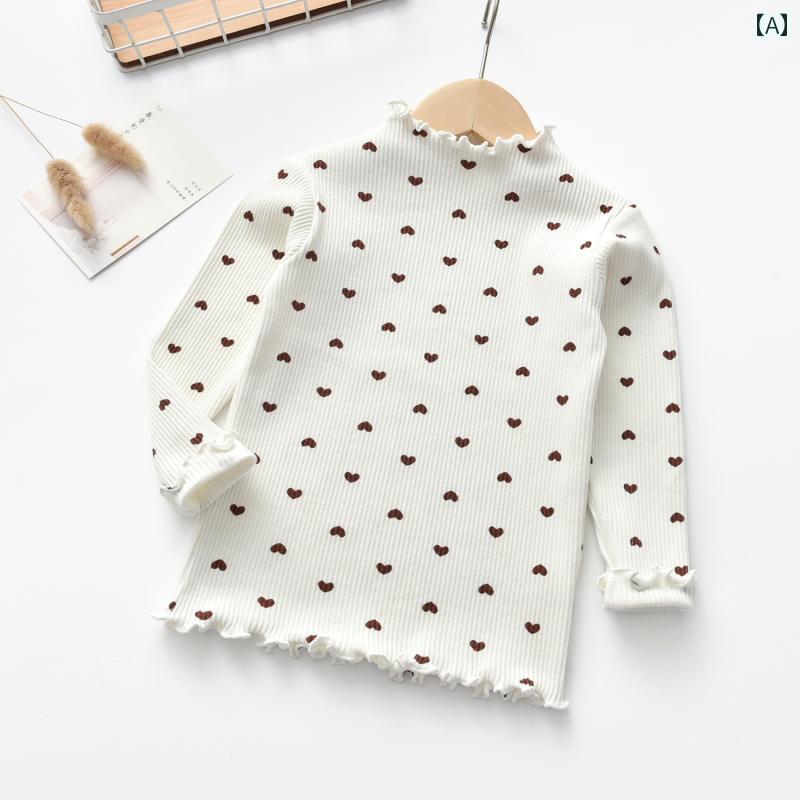 キッズ インナー シャツ 女の子 ベース シャツ 春秋冬服 A型 ベビー 綿 ハーフ タートルネック インナーウェア 秋服 子供 トップス