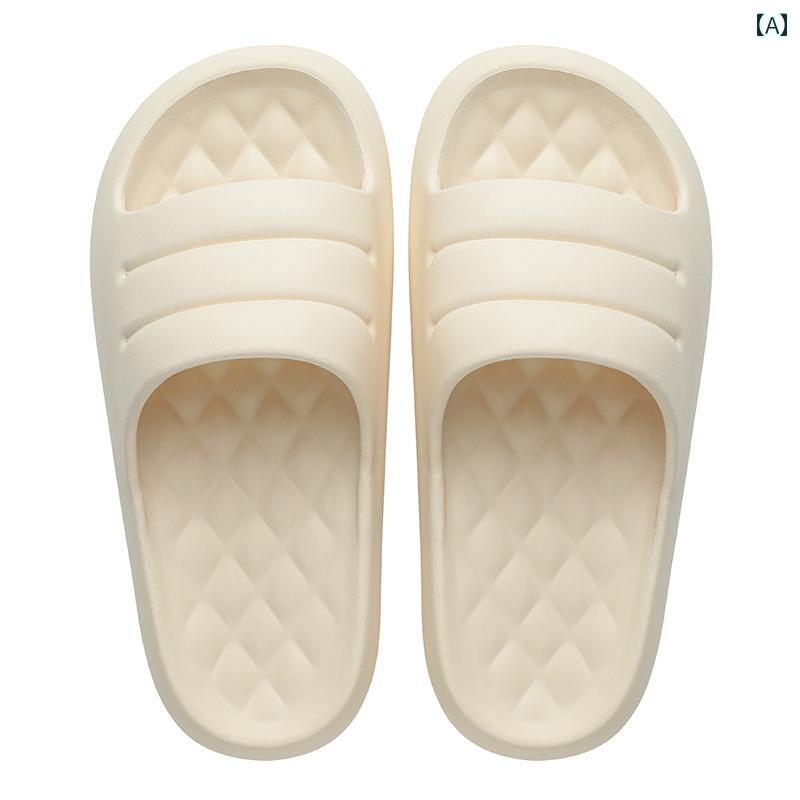 ゆったり ルームスリッパ 夏の 女性用 アップグレード ホーム スリッパ 室内 滑り止め 静 音 厚底 カッ..