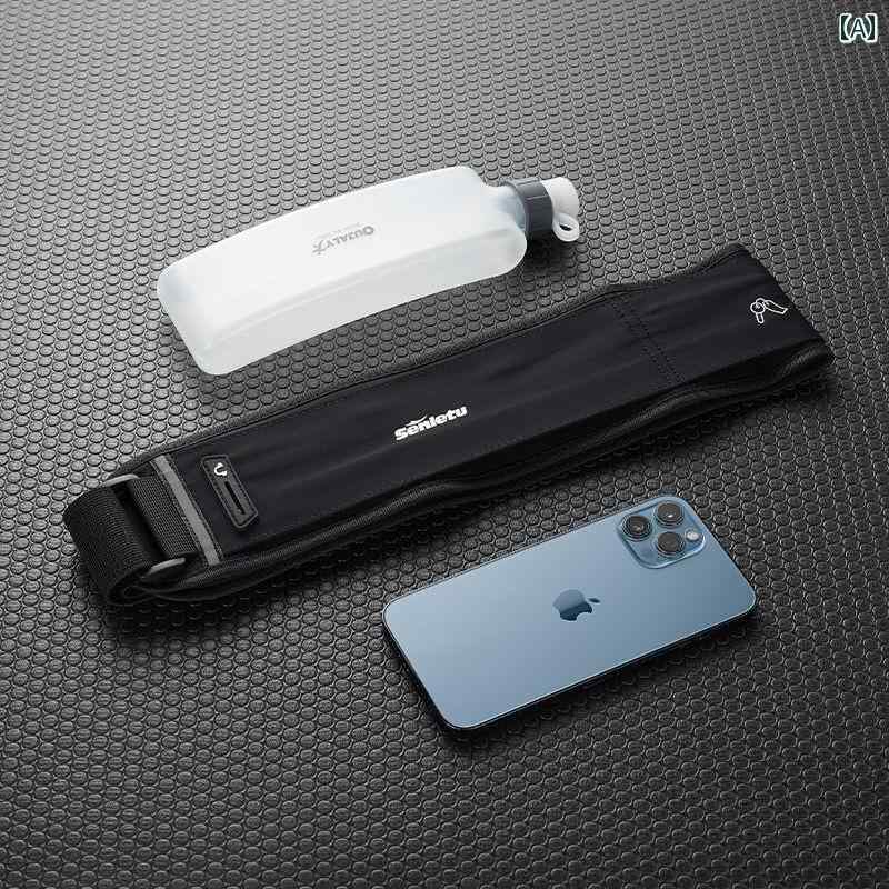 ランニング ポーチ ランニング用 スマートフォン用 見えない ウエスト バッグ メンズ 通気性 吸汗性 多..