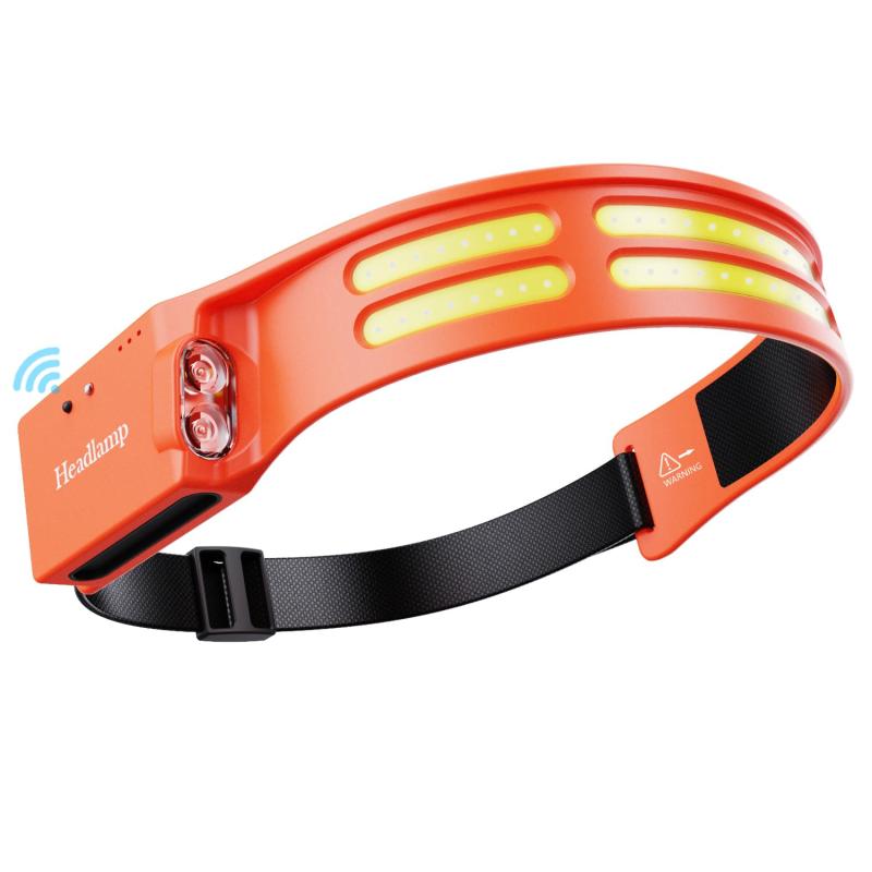 Tebool ヘッドライト Type-C充電式 大容量1800mAh 高輝度 LED 800ルーメン 手振りセンサー機能付き 4種点灯モード 赤＆白ライト 頭につけ ヘッドランプ 防水防塵 夜釣り 最適 登山 キャンプ 散歩 作
