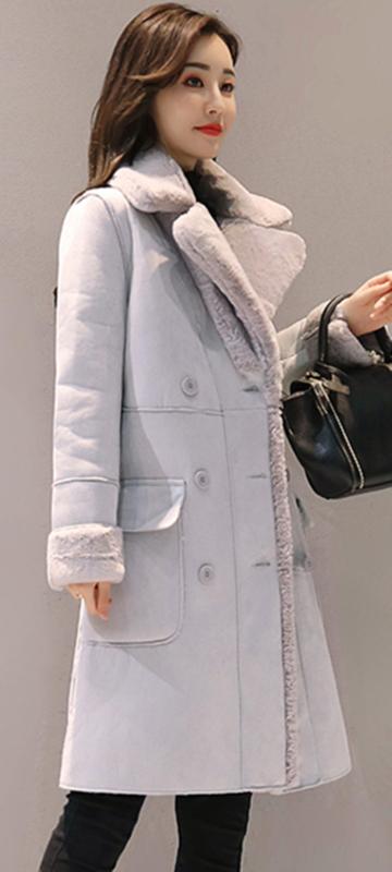 [ZUOMA] レディース ムートンコート スエードコート トレンチコート 冬服 ロング丈 裏起毛 もふもふ 中綿 裏ボア benefiment-10871075 ベネフィメントショップ サンプル画像3