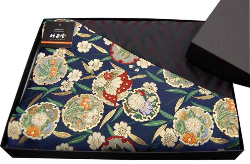 和風 着物テーブルランナー 帯 箱入り 包装済 人気 海外向けギフトにも 120cm(葵)