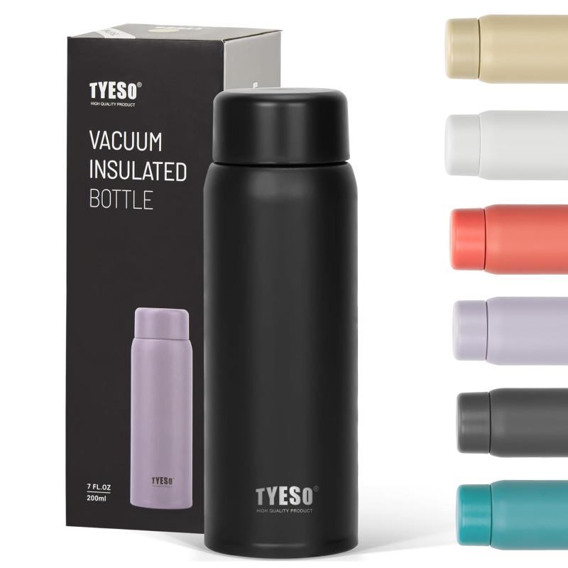 Rakuten - TYESO 魔法瓶 水筒 200ml ステンレスボトル 軽量 スリム 保温 保冷マグ 真空断熱 持ち運びが容易 軽い 広口 コーヒー タンブラー利用可能 大人 子供