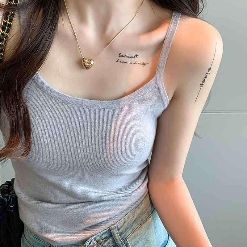 トップス 女性用 吊り紐 ブラウス 西装内搭 白 ニット インナー 小さめ ベアトップ...