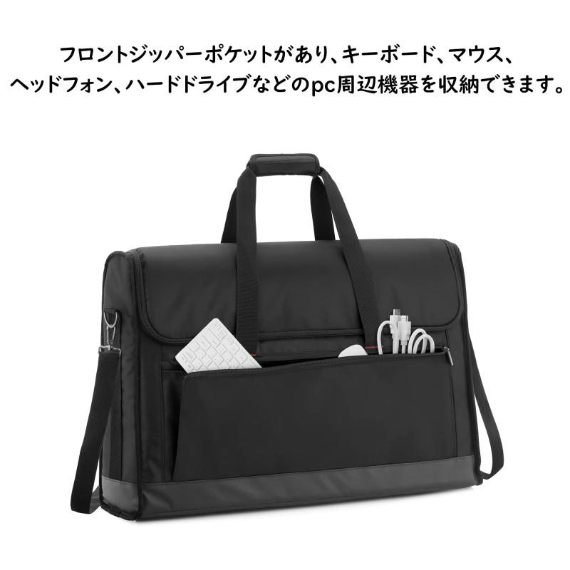 Trunab LCD用キャリングバッグ 24インチ用 LCD用（液晶ディスプレイ）トートバッグ ポケット付き ハンドル付きバッグ ブラック