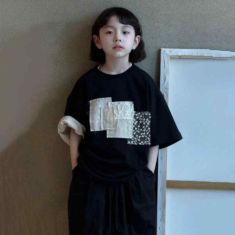 樂天商城 - 女児 Tシャツ 短袖 トップス 子供上衣 綿 夏服 春夏 薄手 かわいい 涼しい 通気性 吸湿速乾 日常着 遊び着 ビッグシルエット ピンク系 アイボリー カジュアルスタイル 軽量 伸縮性