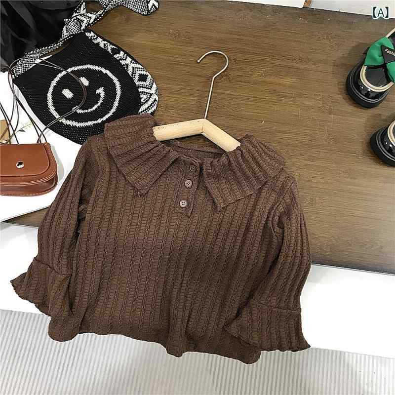 Cardigans - 女の子 長袖 Tシャツ 春夏 子供 インナー トップス ベビー ボートネック 上衣 綿素材 かわいい デザイン 普段使い 軽量 伸縮性 通園着 秋冬対応