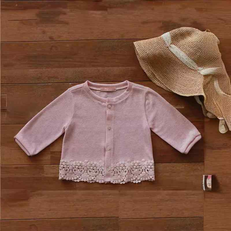 女の子 カーディガン ニット 開衫 外套 春夏 薄手 防晒 子供 ベビー 長袖 吸湿速乾 接触冷感 軽量 通気性 ピンク ブラック アイボリー 普段使い 室内 外出 かわいい シンプル デザイン