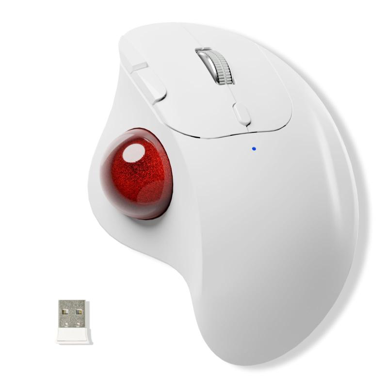 Ewin トラックボールマウス Bluetooth&2.4GHz両対応 3台同時接続 トラックボール 【NEWモデル】 ワイヤレス 親指 静音タイプ 高精度 エルゴノミクス 瞬時接続 無線マウス 7ボタン 進む/戻るボタ