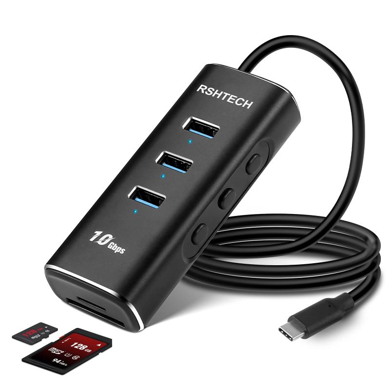 ROSONWAY USB ハブ 3.2 Gen 2 10Gbps 4ポートアルミ製 USB HUB