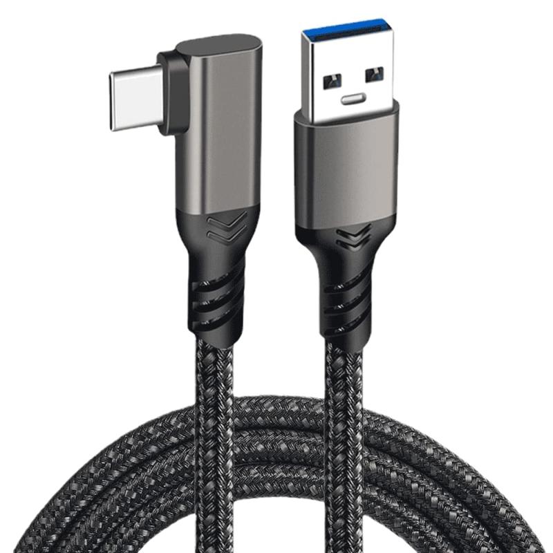 USB-A to USB-C ケーブル L字型 (ガンカラー, 10Gbpsデータ転送) USB3.2(Gen2) ケーブル USB C to USBケーブルPD/QC 超高速充電60W 20V/3A USB A to USB Cケーブル Xperia/
