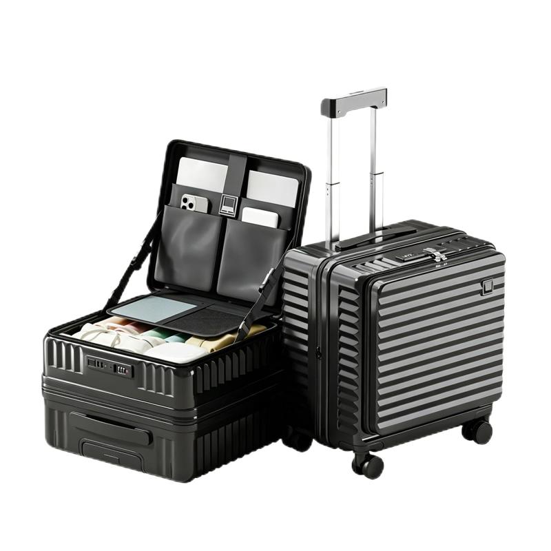 [bimiti] スーツケース 機内持ち込み 拡張機能付き 多機能フロントオープン USBポート付き カップホルダー付き 超軽量 小型 可愛い 耐衝撃 大容量 軽量 ダブルキャスター 旅行 ビジネス 出張 (