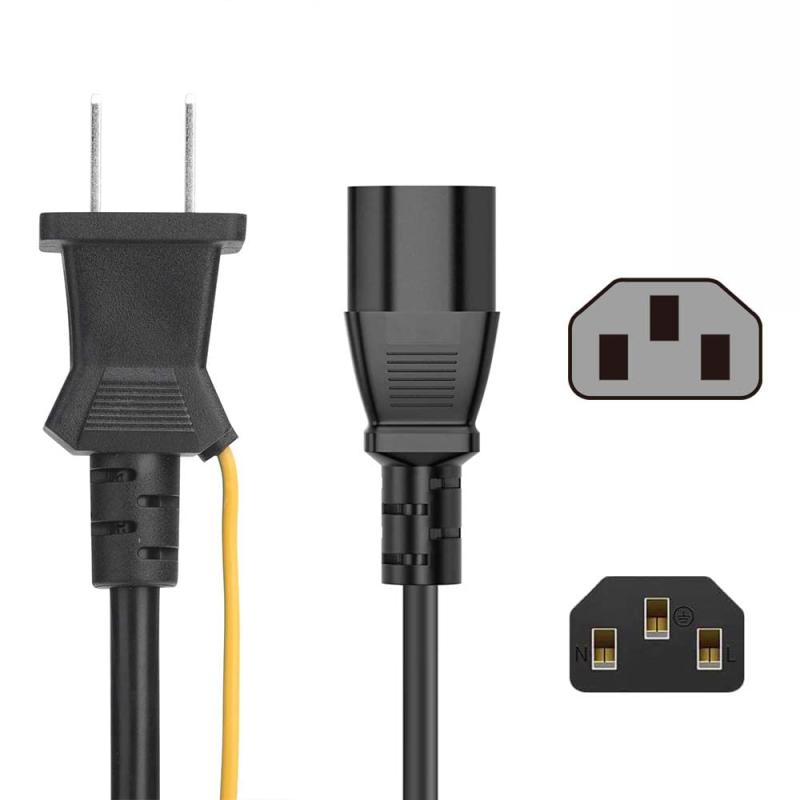 電源ケーブル 3ピン, AC電源ケーブル 電源コード 【PSE認証済み】PS3、アンプ、PCのモニター 、プロジェクターパワーコード 電源変換ケーブル・アダプタ 3ピンソケット(メス)⇔2ピンプラグ(オ