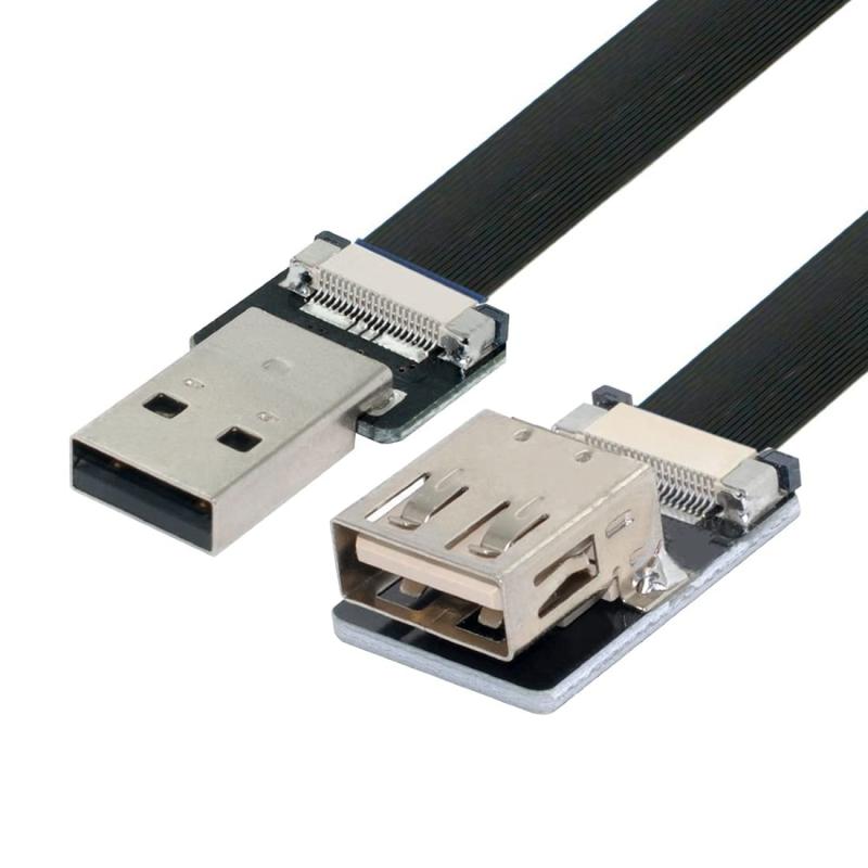 chenyang USB 2.0 フラットケーブル USB 2.0 オス - メス リボン フレックス 延長ケーブル アダプター 0.2M