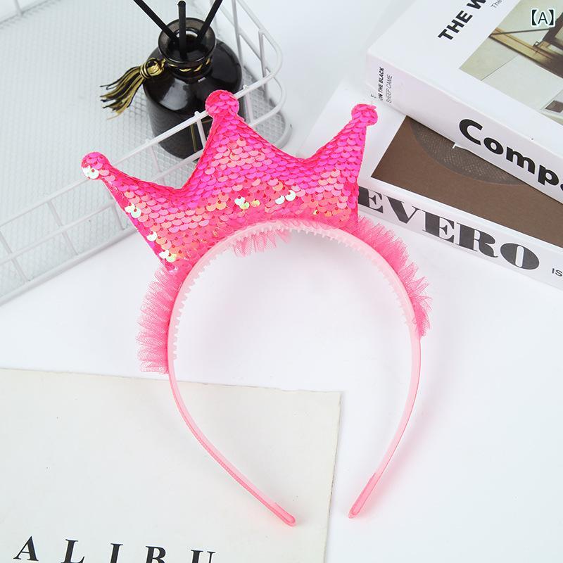 ヘアアクセサリー 光る 発光 ヘアバンド キラキラ クラウン 頭飾り 花飾り ヘアゴム 玩具 小物 かわいい 光沢 子供用 女の子 ピンク系 ゴールド アクセント 普段使い 軽量 柔軟素材