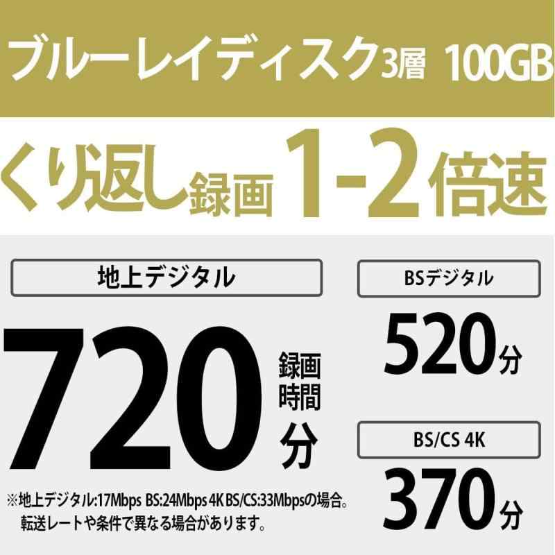 ベネフィメントショップのソニー(SONY) 日本製 ブルーレイディスク BD-RE XL 100GB (1枚あたり地デジ約12時間) 繰り返し録画用 10枚入り 2倍速ダビング対応 ケース付属 10BNE3VEPS2｜アングル2