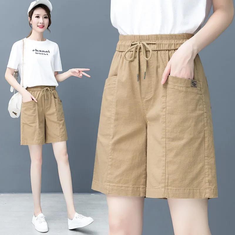 Rakuten - レディース ショートパンツ 薄手 作業着風 居家用 韓国風 夏 ファッション 洋気 ゆったり 風 ゆったり スタイル レジャー スポーツ ストレート 筒型 綿混 軽量 吸湿速乾 通気性 良い 普段使い