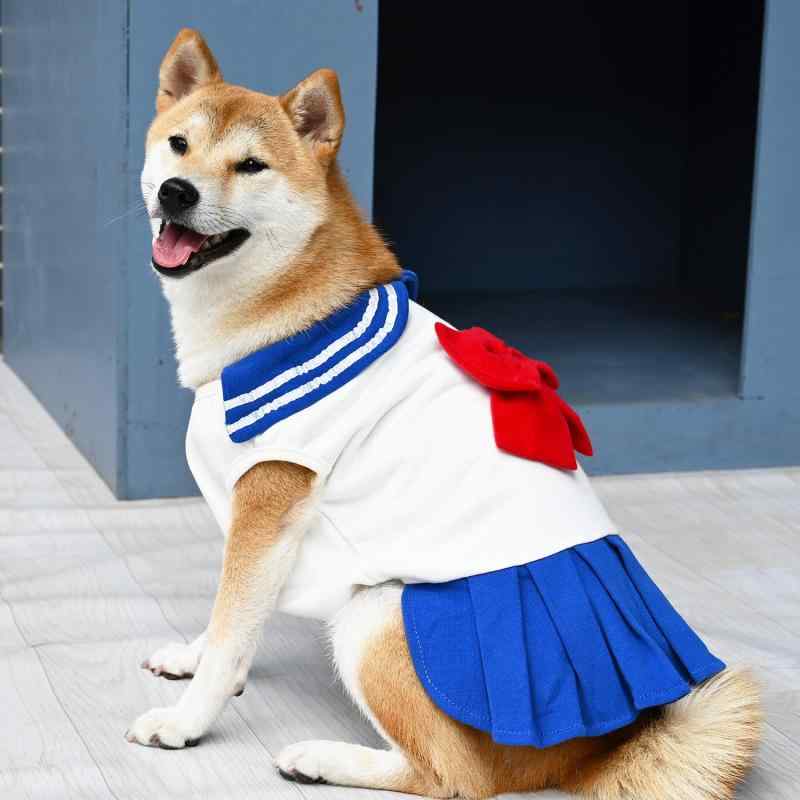 ペット服 犬猫用 JK制服風 百褶スカート プリーツスカート 小型犬対応 コーギー フレンチブルドッグ 柴犬 かわいい コスプレ ファッション 日常使い 軽量 伸縮性