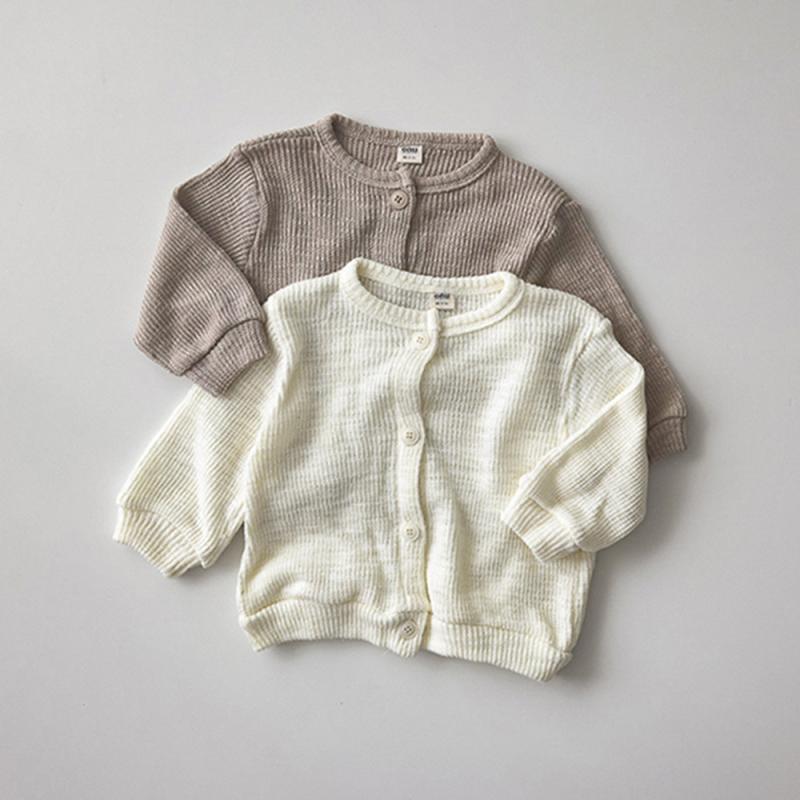 Cardigans - カーディガン 子供用 春秋 キッズ ベビー 男女兼用 クルーネック 万能 トップス スタイリッシュ シングルボタン アウター カジュアル 普段使い 通学用 軽量