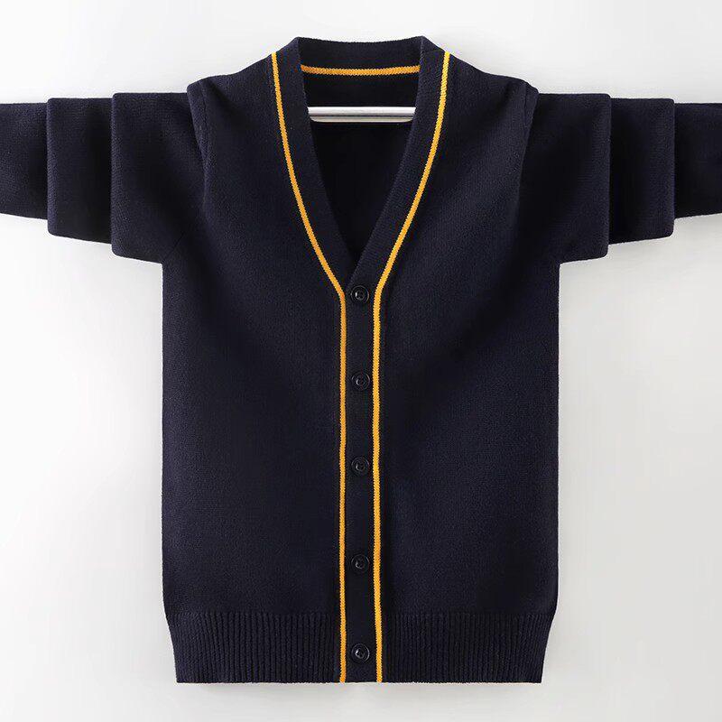 カーディガン 男の子 学校服風 綿100% ニットセーター 子供用 アウター 学院スタイ...