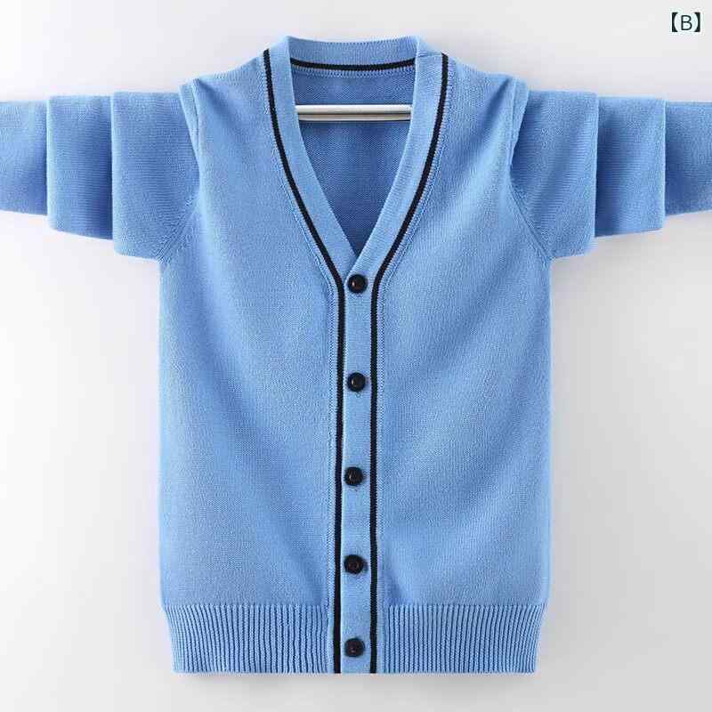 カーディガン 男の子 学校服風 綿100% ニットセーター 子供用 アウター 学院スタイ...