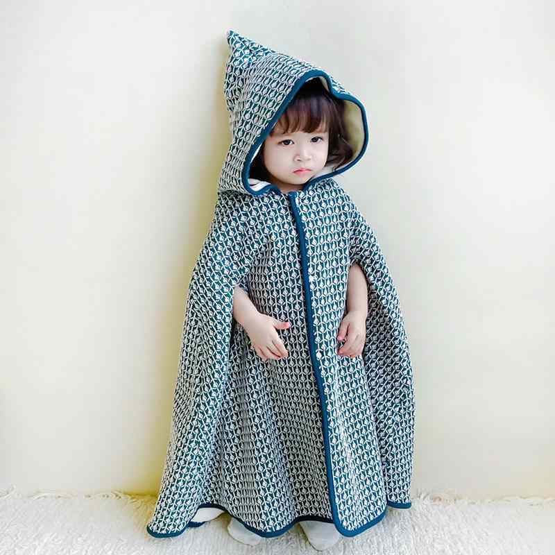Baby Capes - ベビー 子供 ケープ マント 中長丈 防風 保温 秋冬 外出用 暖か 柔軟 家族 散歩 日常使い