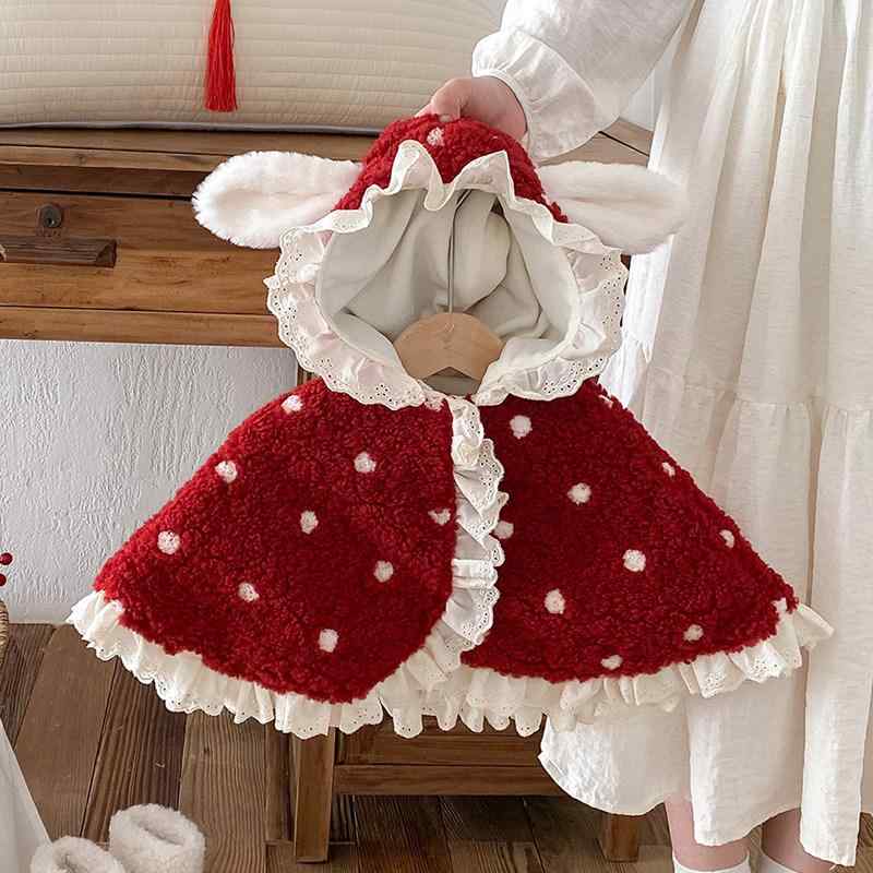Baby Capes - マント ベビー 女の子 秋冬 ショール フリース 保温 防風 外出用 かわいい カートゥーン柄 乳幼児 暖か 柔らか 赤ちゃん服