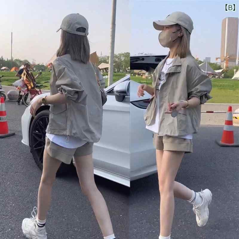 ベネフィメントショップのレディース 夏用 防晒ジャケット 薄手 防風 上着 ショート丈 小柄対応 軽量 UVカット 通気性 吸湿速乾 アウトドア 普段使い 伸縮性 接触冷感｜アングル3