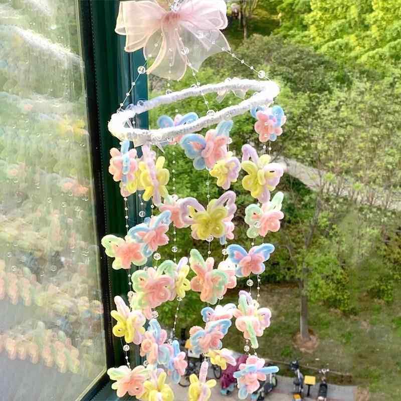 知育玩具 子供用 夏 蝶 風鈴 花束 DIY 材料セット クラフト 室内装飾 益智 創造力育成