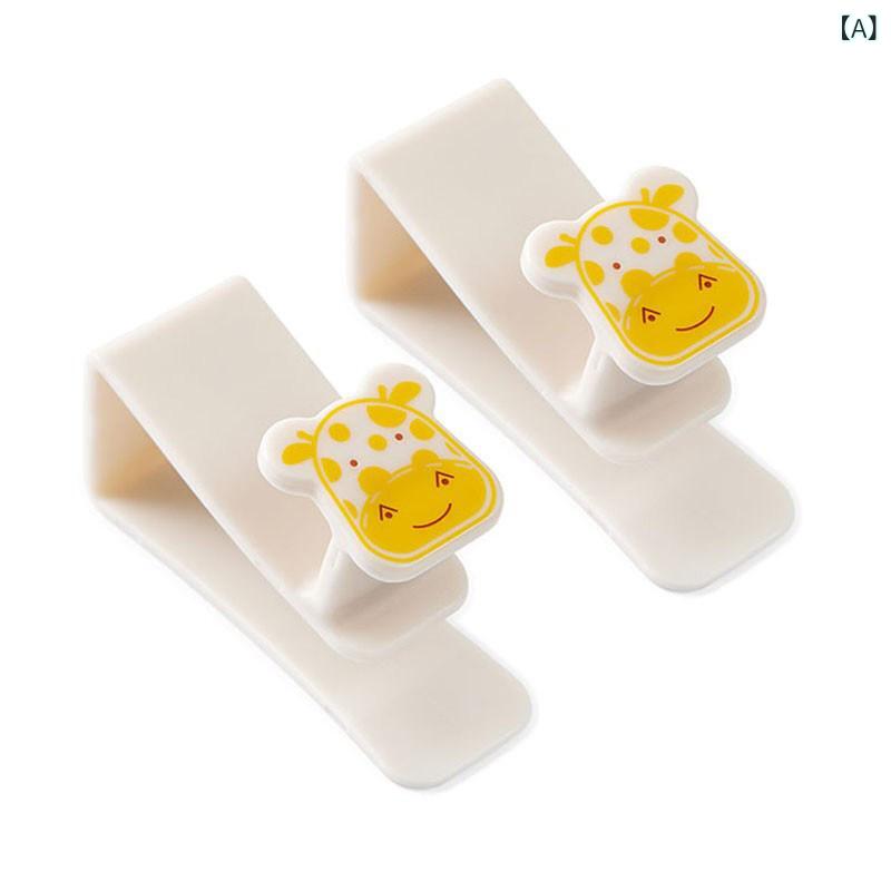 キッチン ドアフック ラック 多機能 可動式 カートゥーン柄 収納 ハンガー クリップ 引き出し用 壁掛け 整理 便利グッズ 2