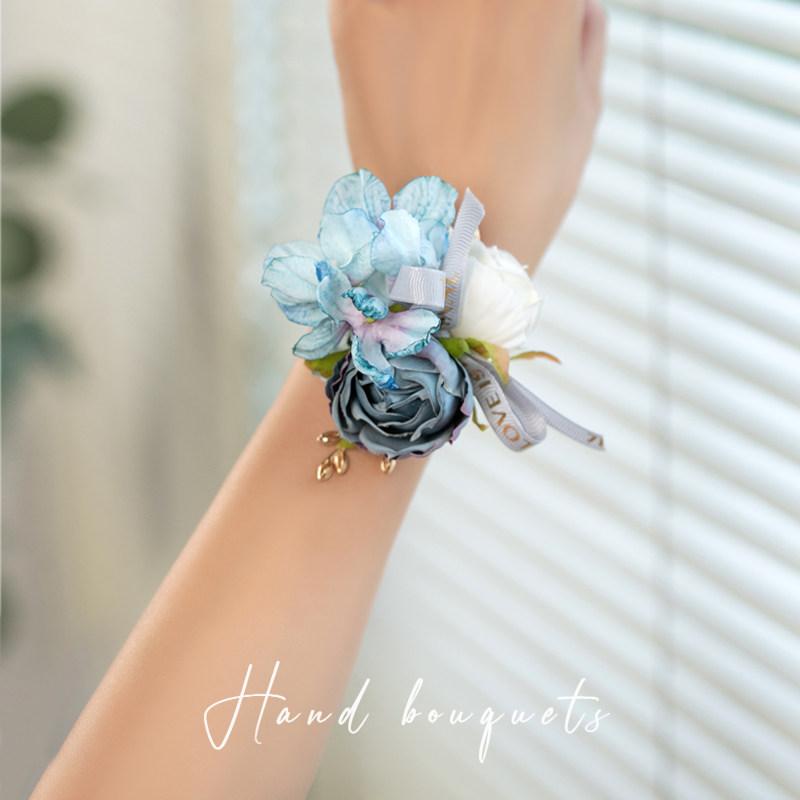 Organdy - 結婚式 胸花 新郎新婦用 家族用 襟花 ブライドメイド ブーケ 森系 ブローチ 欧風 造花 ナチュラル スタイル ウェディング アクセサリー セット 花飾り コサージュ