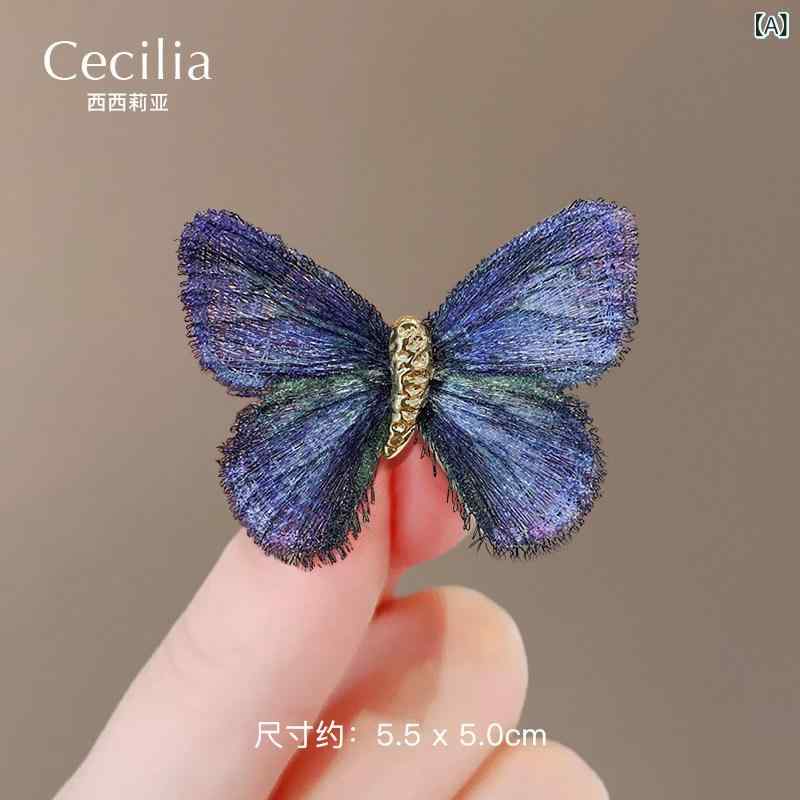 ベネフィメントショップのブローチ 女性用 レトロ 刺繍 蝶モチーフ 高級感 ファッション スーツピン 精巧 軽奢 胸花 アクセサリー 服飾 装飾品 スタイリッシュ ピン 別針 華やか｜アングル2