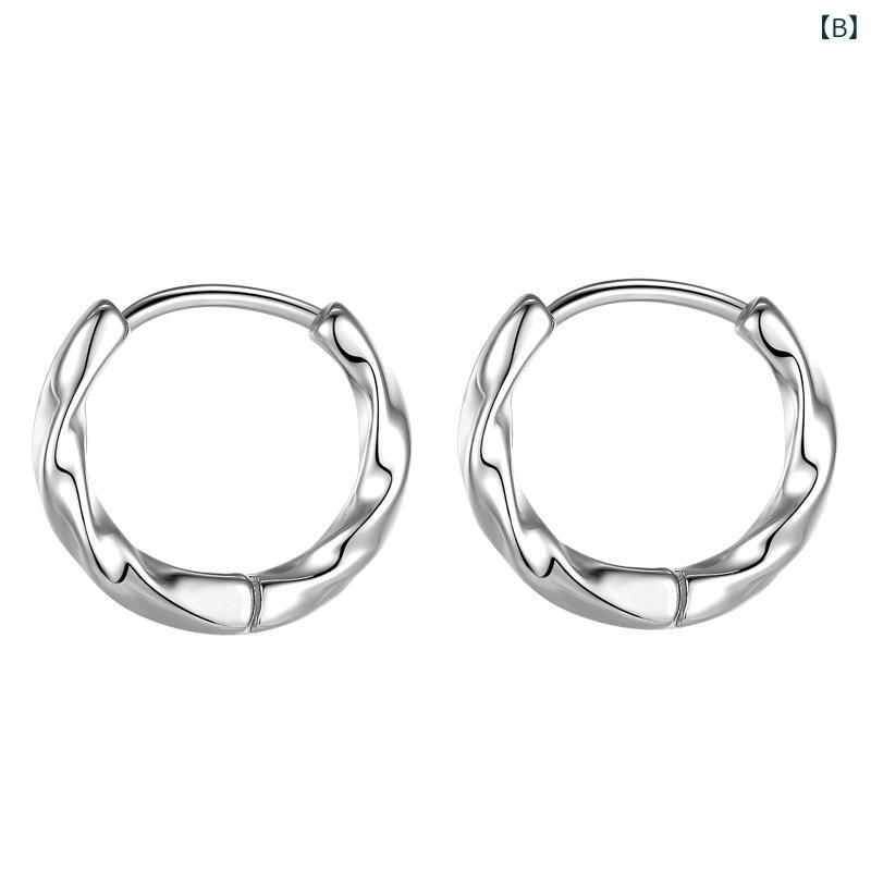 ピアス メンズ レディース 銀 スタッド シンプル クール 片耳 シルバー イヤリング 耳飾り アクセサリー 日常使い 軽量 洗練 2