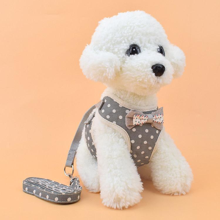Other - 小型犬用 ベスト型ハーネス リード テディ ビション 快適 通気性 脱走防止 調整可能 散歩 ペット 軽量 伸縮性