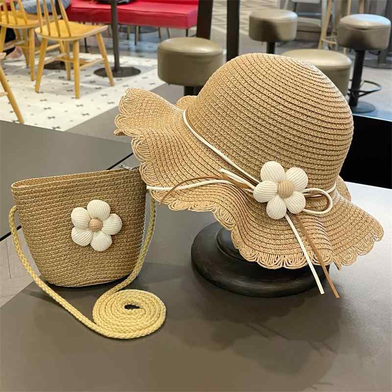 Straw Hat - 麦わら帽子 女の子用 夏 日焼け防止 ビーチ プリンセス 大つば 漁夫帽 かわいい 軽量 通気性 良い 屋外 遊び 用 広い つば 紫外線 対策 調整可能 ストラップ 付き