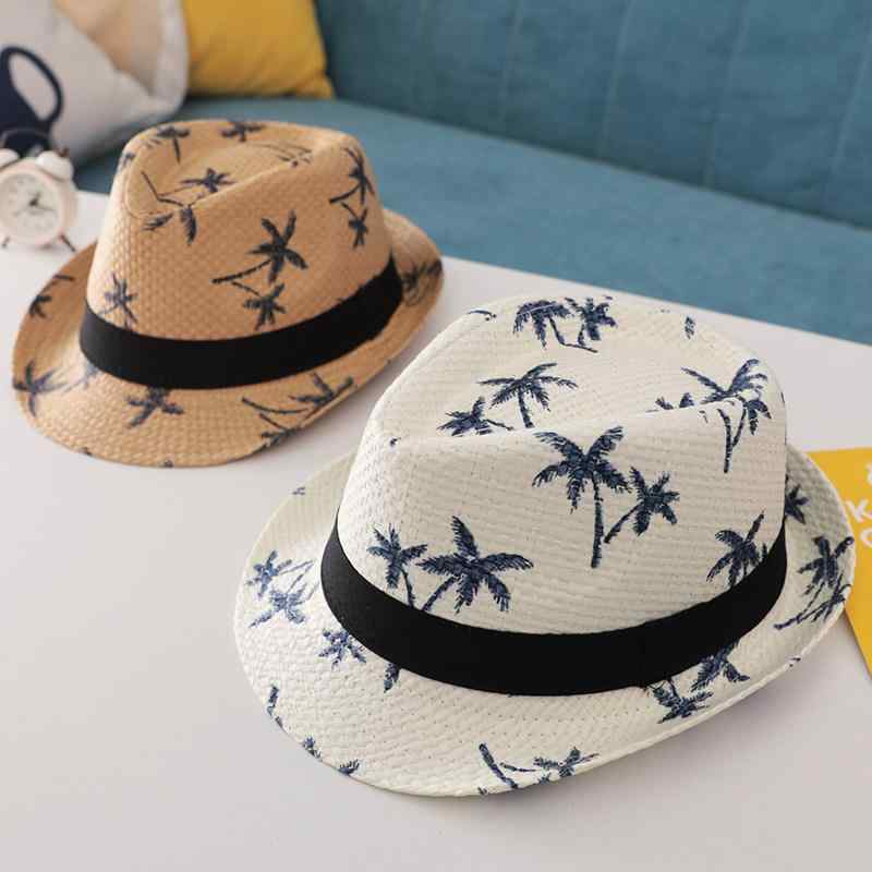 Straw Hat - 春夏 子供 麦わら帽子 男の子 女の子 ベビー 日よけ UVカット ビーチハット 軽量 通気性 遮陽 ストローハット アウトドア サマー 涼しい 綿素材 調整可能 かわいい