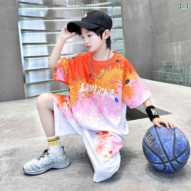 バスケットボール服 男の子 夏用 吸湿速乾 スポーツウェア クール セット トップス...