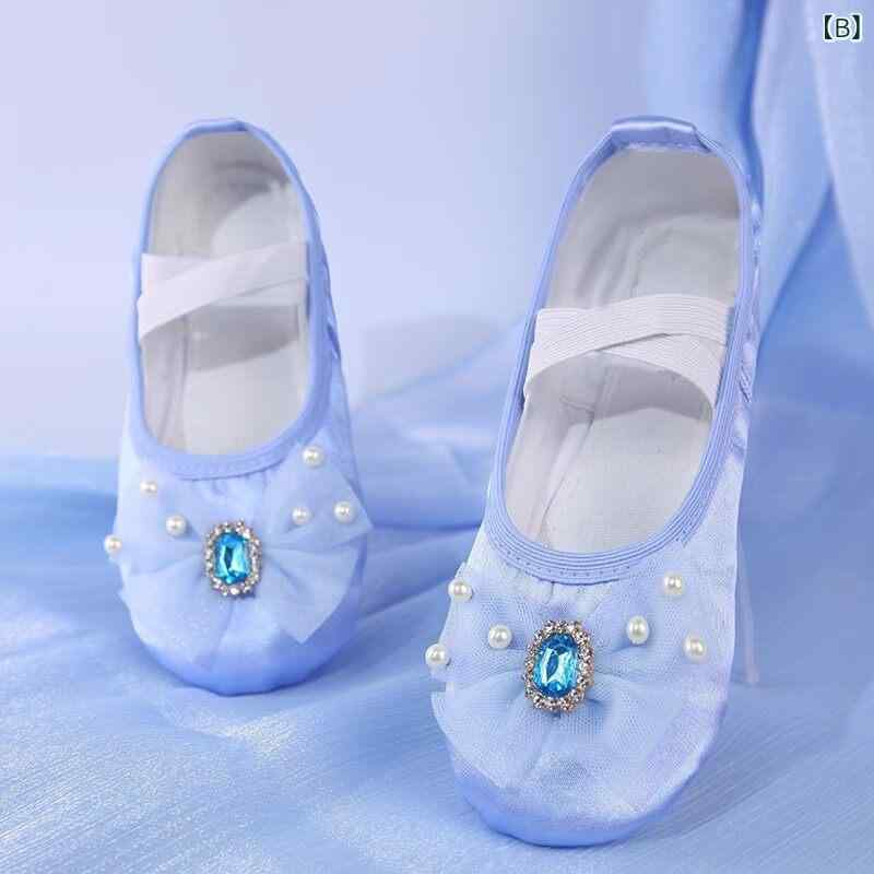 ダンスシューズ 子供 女の子 練習用 ソフトソール 猫爪型 中国舞 バレエ用 幼児対...