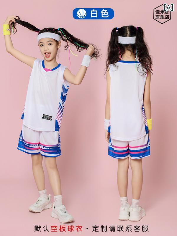 バスケットボール ウェア 子供用 春夏 トレーニング セット 男女 キッズ プロ 練習着 試合用 チーム ユニフォーム タンクトップ ノースリーブ 吸湿速乾 軽量 伸縮性