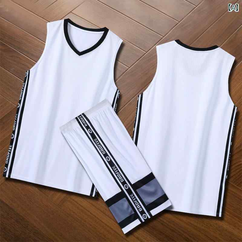バスケットボール ユニフォーム キッズ 男の子 夏用 セット トレーニング ウェア 背心 試合用 練習服 通気性 吸湿速乾 メッシュ スポーツ アウトドア