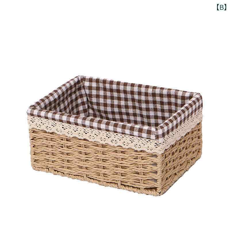 収納 バスケット 布 藤編風 デスクトップ 化粧品 お菓子 鍵 玄関 玩具 リビング 雑...