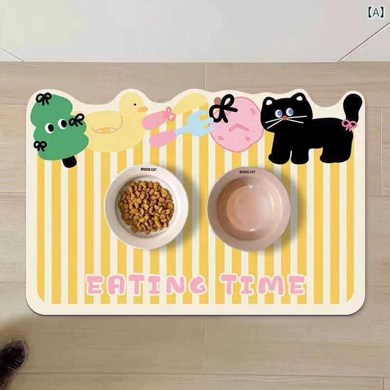 ベネフィメントショップのペット用 ランチョンマット 猫用 犬用 食事マット 珪藻土マット 撥水 防水 防滑 滑り止め 猫の食器マット 猫皿マット 大判 食器マット 餌皿用マット お手入れ簡単 清潔 衛生的 飛び散り防止 滑り止め加工 汚れ防止 雑貨 インテリア ペット用品 猫用｜アングル2