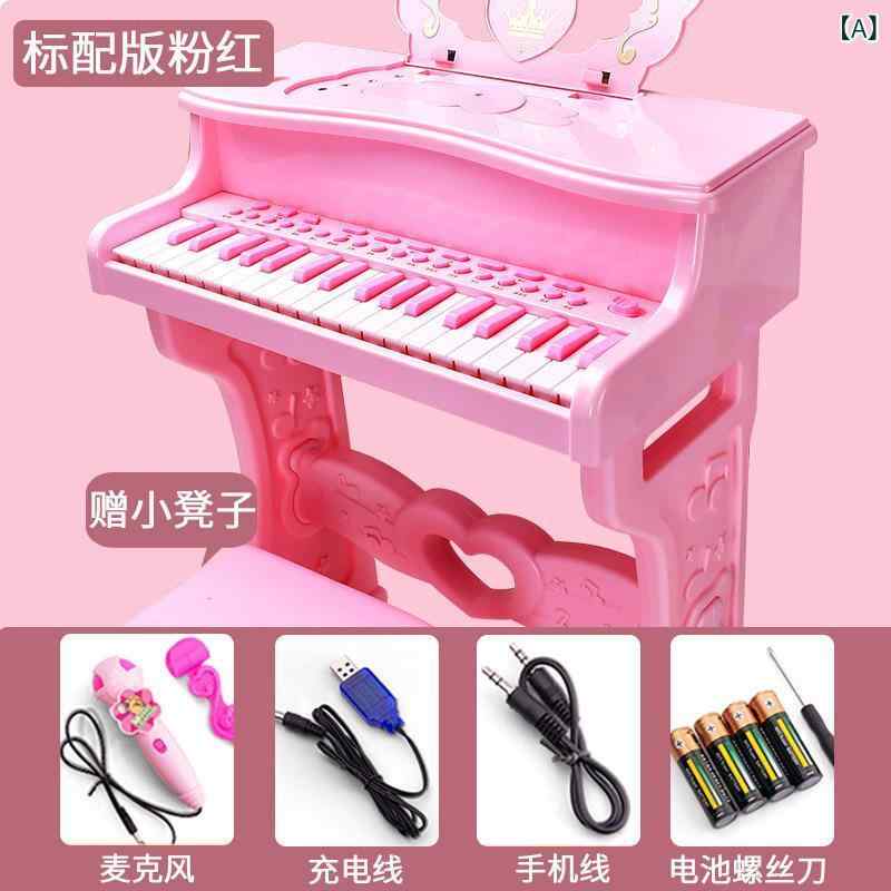 楽器玩具 子供用 ピアノ キーボード マイク付き 電子ピアノ 初心者向け 知育玩具 ...