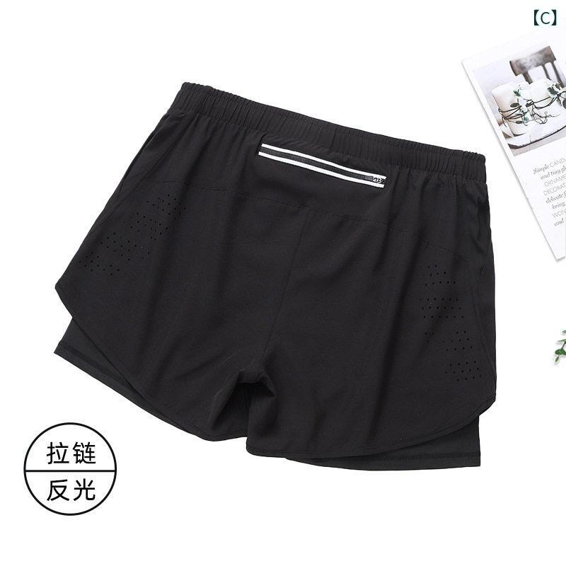 メンズ スポーツ ショーツ ランニング トレーニング フィットネス 用 速乾 吸湿 透...