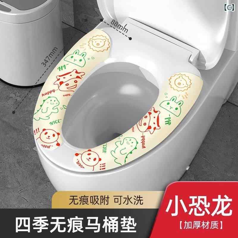 トイレ便座カバー 便座パッド 家庭用 トイレ用 粘着固定 防水素材 洗濯可能 オール...