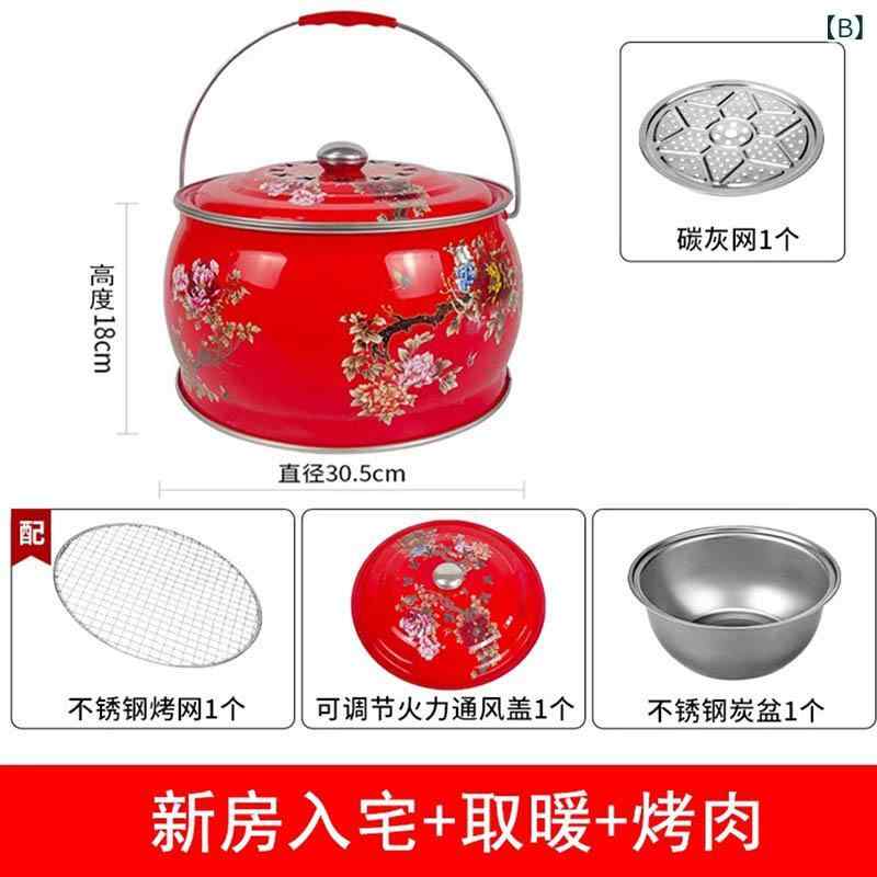 ベネフィメントショップの調理器具 焼き肉用コンロ 火盆 炭火焼き器 焚き火台 バーベキュー 暖房器具 七輪 炭火 暖炉 コンパクト 小型 持ち運び キャンプ用 アウトドア 庭 ベランダ お家時間 屋外 室内兼用 鉄製 耐熱 高耐久性 防風 防錆加工 調理道具 焼肉 網焼き 炙り｜アングル2