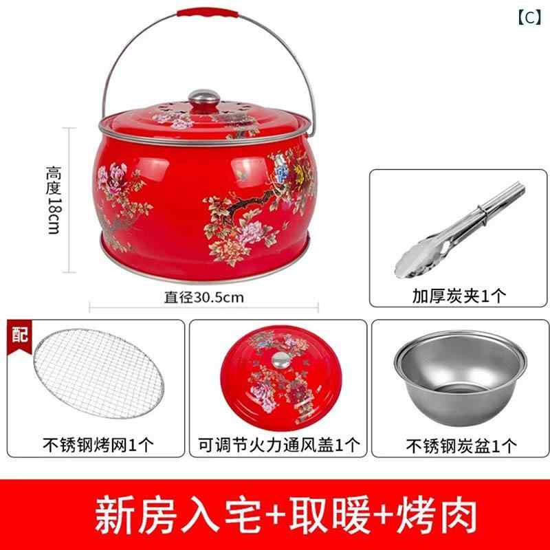 ベネフィメントショップの調理器具 焼き肉用コンロ 火盆 炭火焼き器 焚き火台 バーベキュー 暖房器具 七輪 炭火 暖炉 コンパクト 小型 持ち運び キャンプ用 アウトドア 庭 ベランダ お家時間 屋外 室内兼用 鉄製 耐熱 高耐久性 防風 防錆加工 調理道具 焼肉 網焼き 炙り｜アングル3