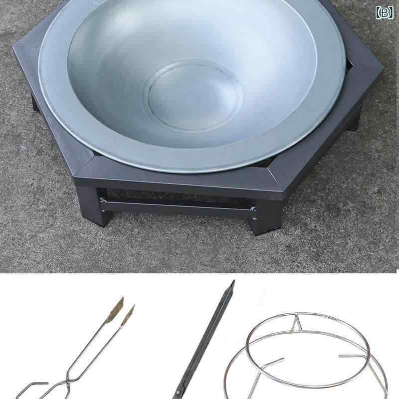 屋外炭火盆 古風鉄製暖炉 テーブル型 暖房 バーベキュー 煮茶 グリル キャンプ用 アウトドア 庭園 家庭用 鉄製耐久 火鉢 ストーブ 2